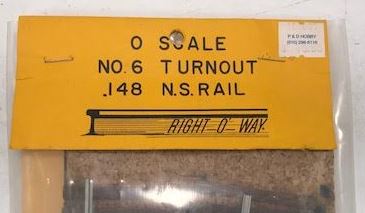 Right-of-Way 148 O 2-Rail No. 6 Right Hand Turnout/Switch Kit