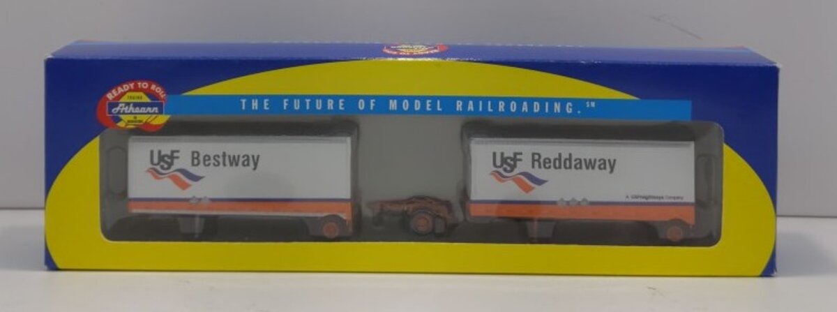 Athearn 91045 HO USF Reddaway/Bestway 28' Wedge Trailer & Dolly