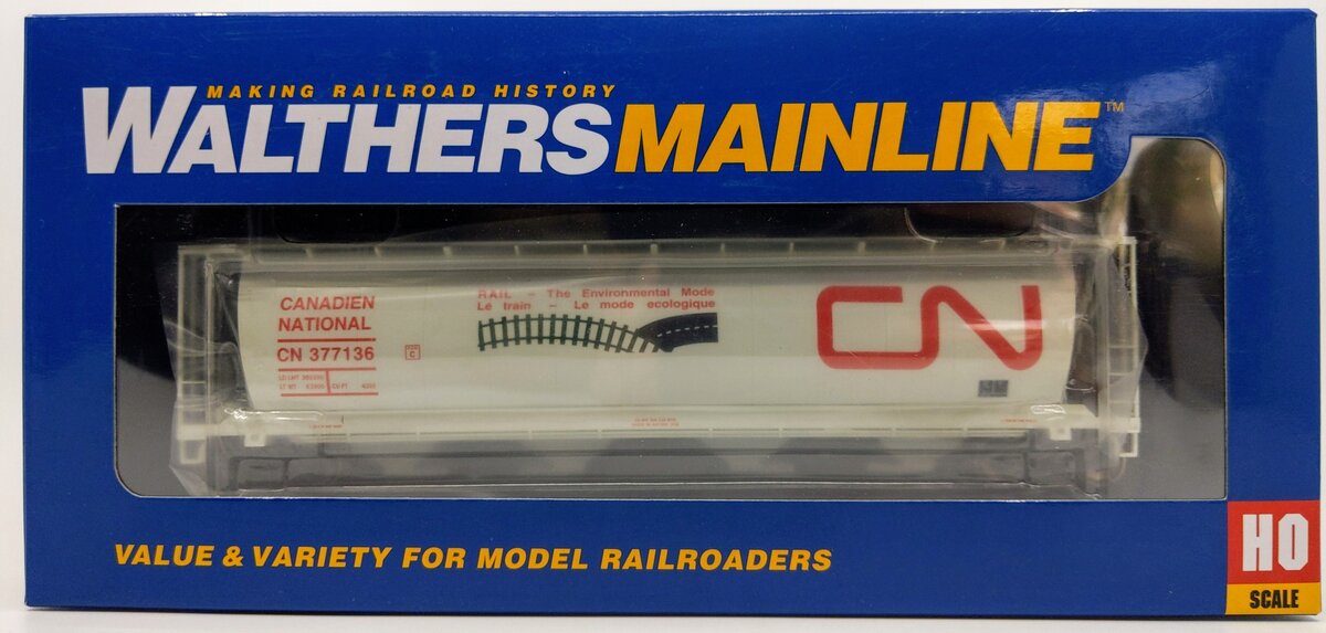 Walthers 910-7328 HO Scale Candian National 59 Cylindrica Covered Hopper #377136