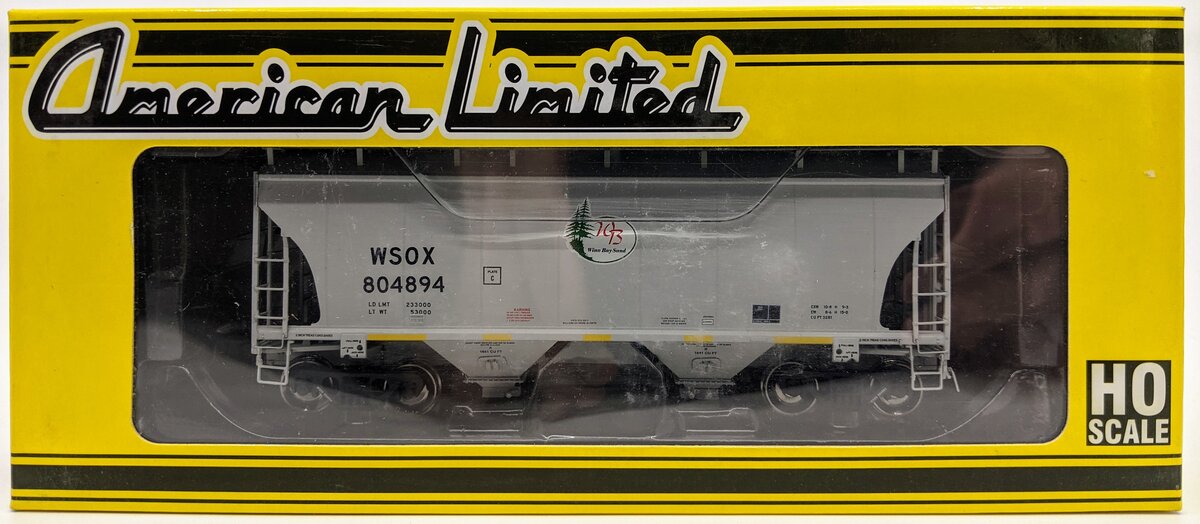 American Limited Models 1044 HO WSOX 3281cf 2-Bay Covered Hopper #804894