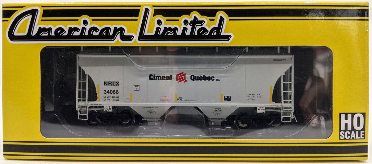 American Limited Models 1083 HO Ciment Que'bec NRLX 2-Bay Covered Hopper #34066
