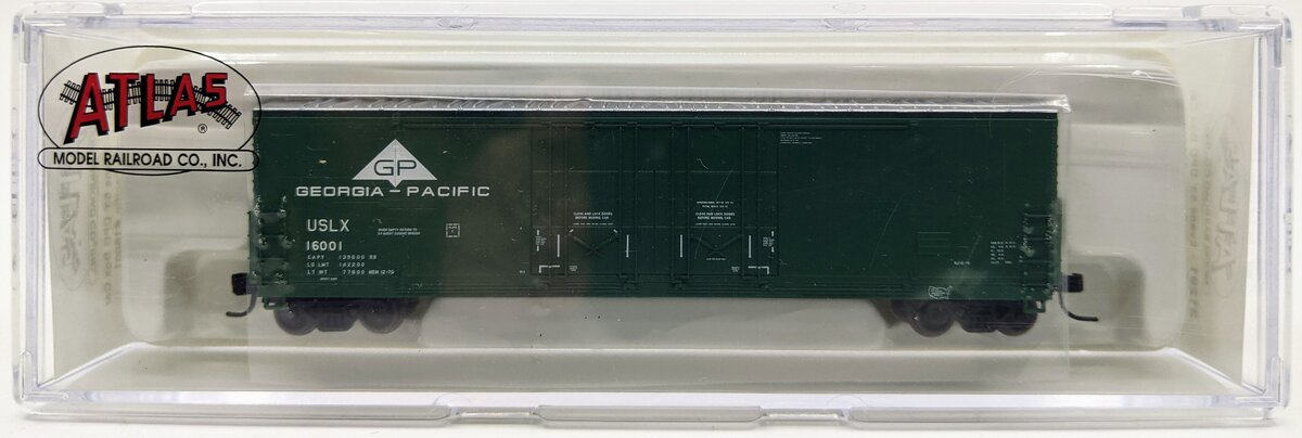Atlas 31291 N Scale Georgia Pacific 53' Double Plug Door Box #16001