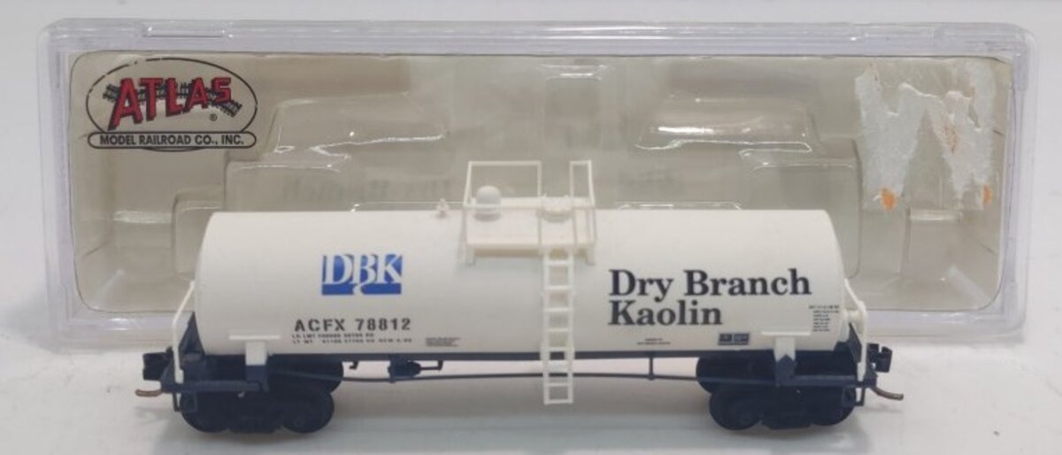 Atlas 34852 N Scale Dry Branch Kaolin Tank Car #78812