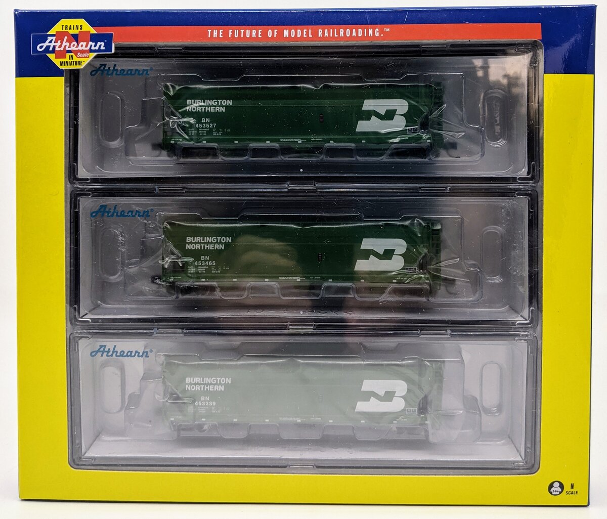 Athearn 6965 N Scale BN ACF 4600 3-Bay Centerflow Hopper (Pack of 3)