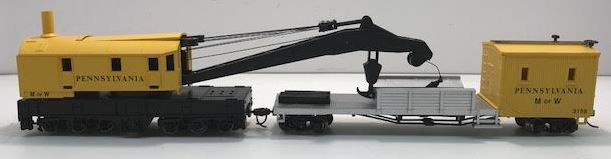 Bachmann 16114 HO Scale Pennsylvania 250-Ton Steam Crane & Boom Tender #3158