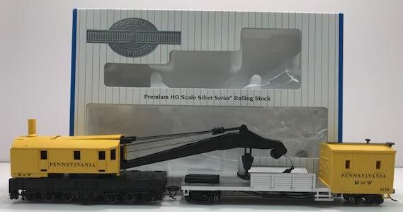 Bachmann 16114 HO Scale Pennsylvania 250-Ton Steam Crane & Boom Tender #3158