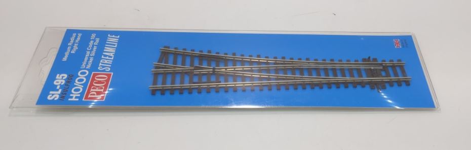 Peco SL-95 HO/OO Scale Code 100 12° Medium Radius Right Hand Switch Turnout