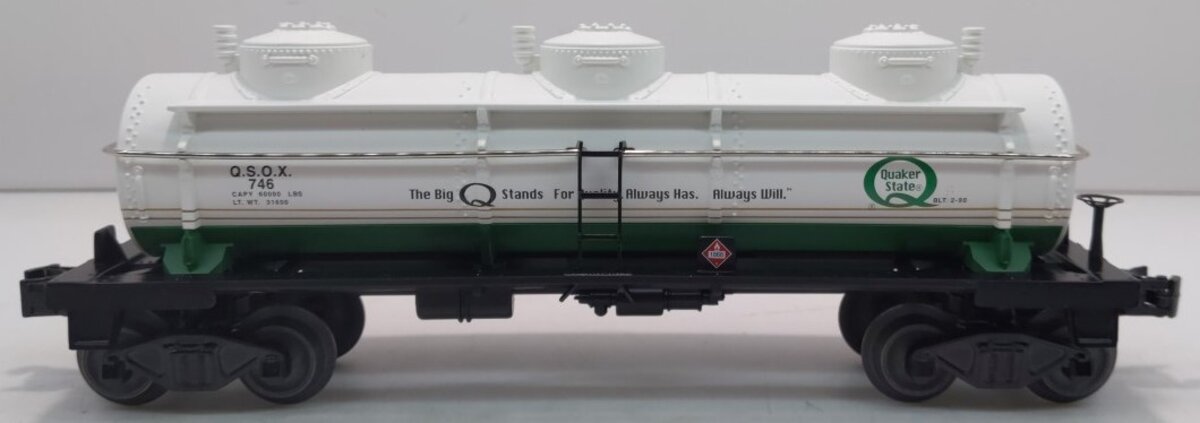 Williams 47107 O Quaker State 3-Dome Tank Car #746