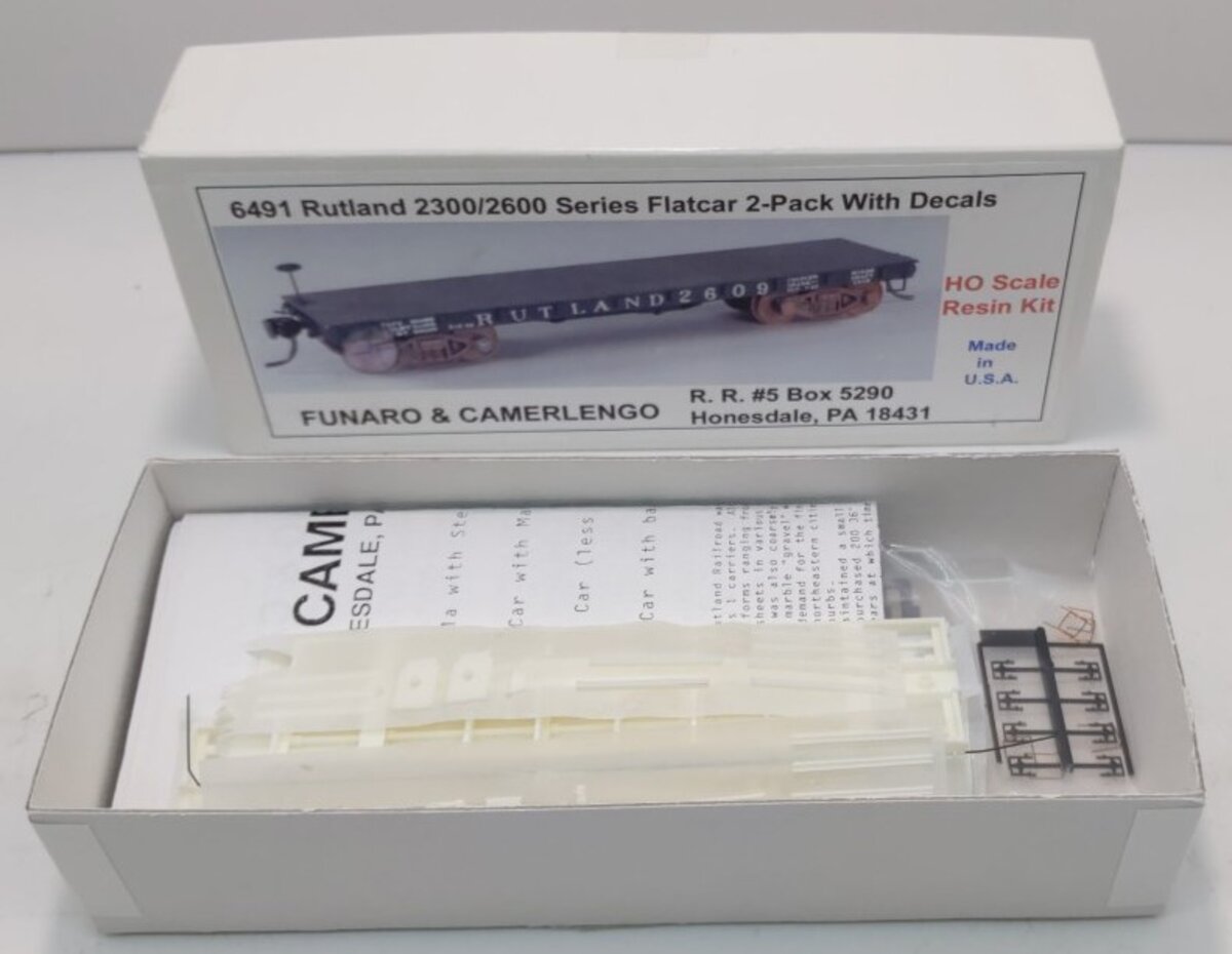 Funaro & Camerlengo 6491 Rutland Flat Car 2-Car Kit w/Decals