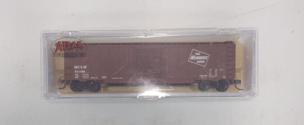 Atlas 38960 N Trainman Milwaukee Road 50' Single Door Boxcar #51155