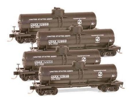 Micro-Trains 99300070 N US Army 39' Single Dome Tank Car Runner Pack (Set of 4)