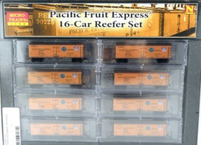 Micro-Trains 99301710 N PFE 40' Double-Sheathed Wood Reefer (Set of 16)