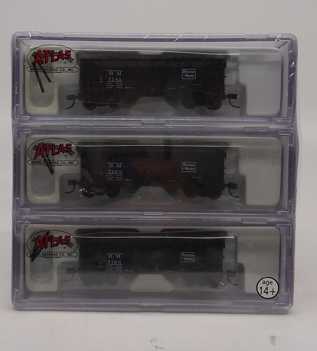 Atlas 5616 N Scale Boston & Maine 2-Bay Offset Hopper Set (3 Cars)