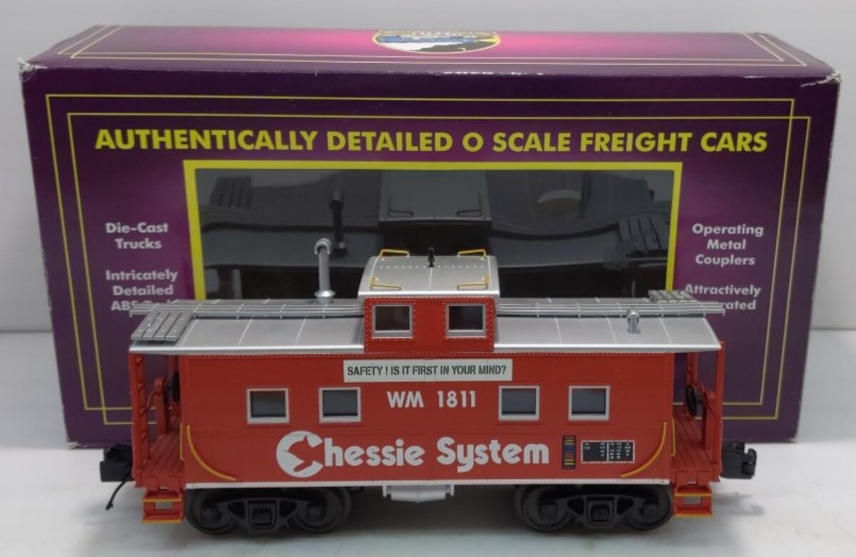 MTH 20-91354 O Gauge Chessie Steel Caboose-Center Cupola #1811