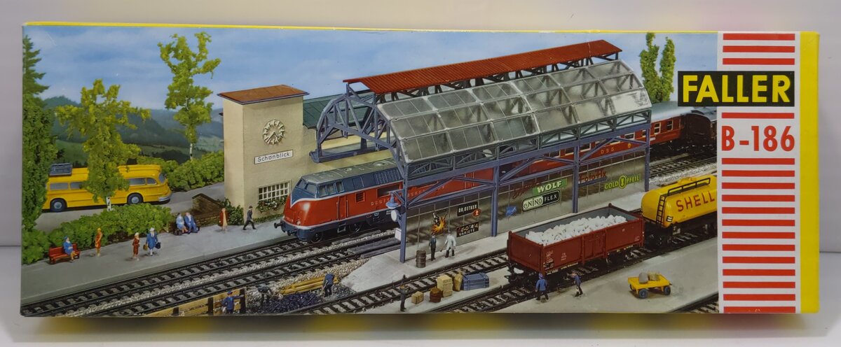 Faller B-186 HO Covered Passenger Station Building Kit – Trainz
