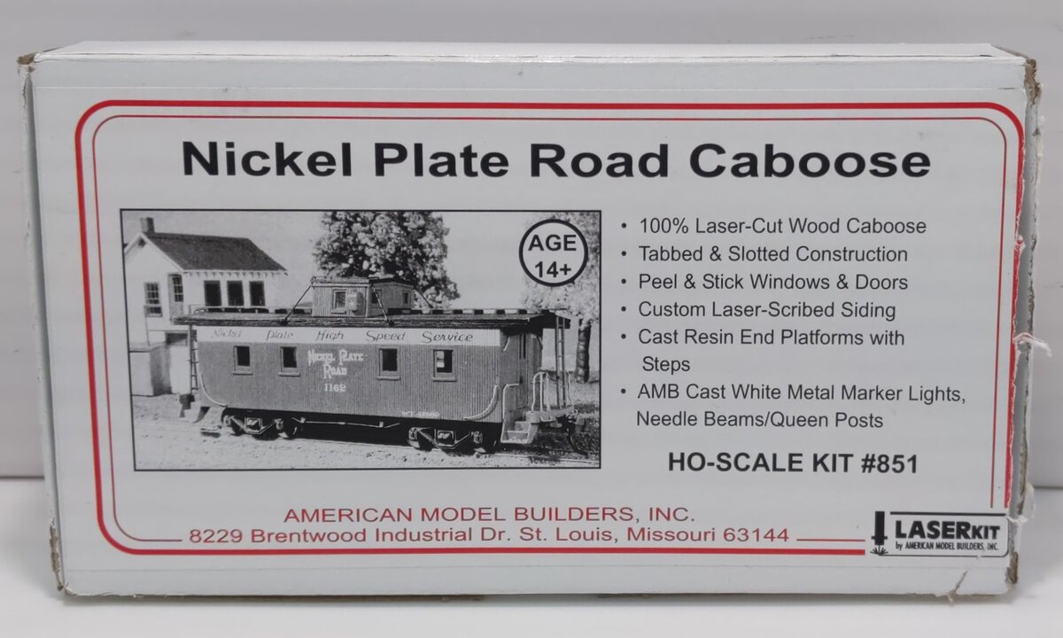 American Model Builders 851 Laser Art Nickel Plate Road Caboose HO Scale Kit