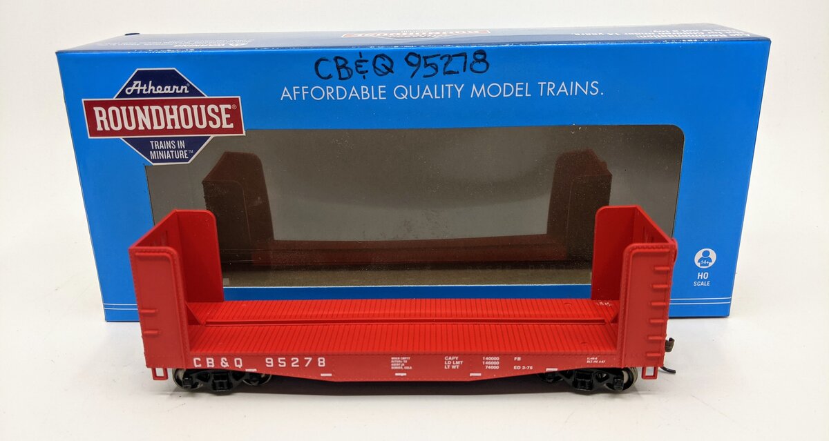Roundhouse 85736 HO Chicago, Burlington & Quincy 40' Pulpwood Flat #95278