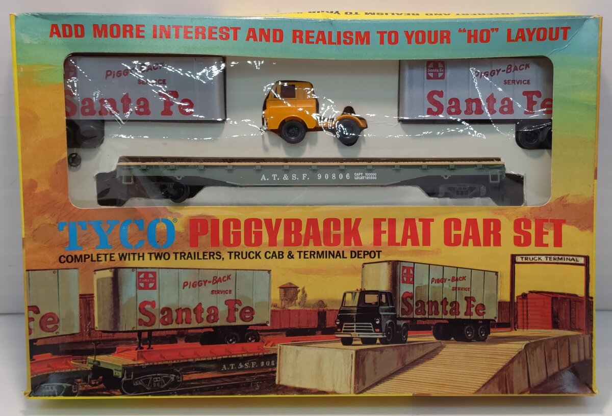 Tyco 348 HO ATSF Piggyback Flatcar Set