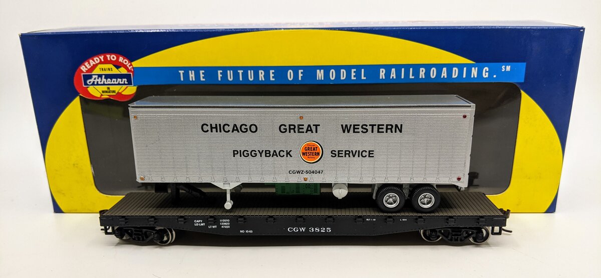 Athearn 72466 HO Scale CGW 50' Flat With 40' Trailer # 3825