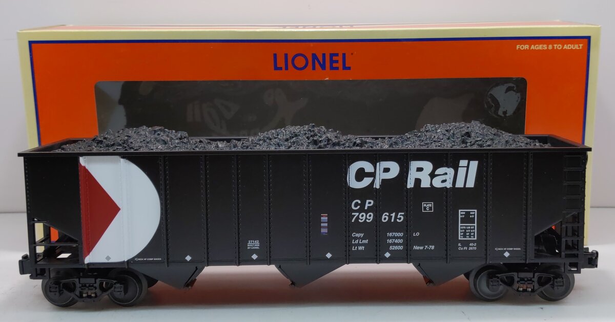 Lionel 6-27142 O Gauge Canadian Pacific 3-Bay Hopper #799615
