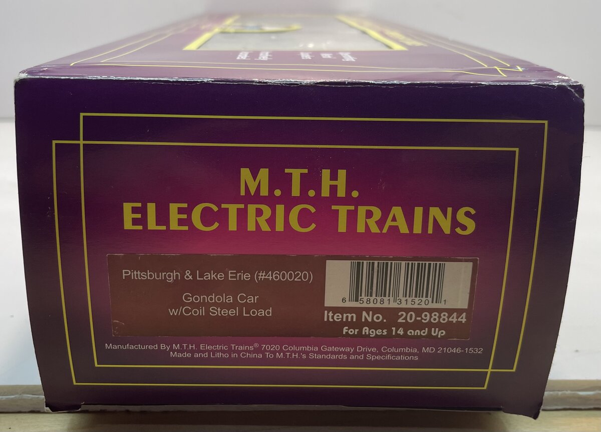MTH 20-98844 O Pittsburgh & Lake Erie Gondola Car w/ Coil Steel Load #460020