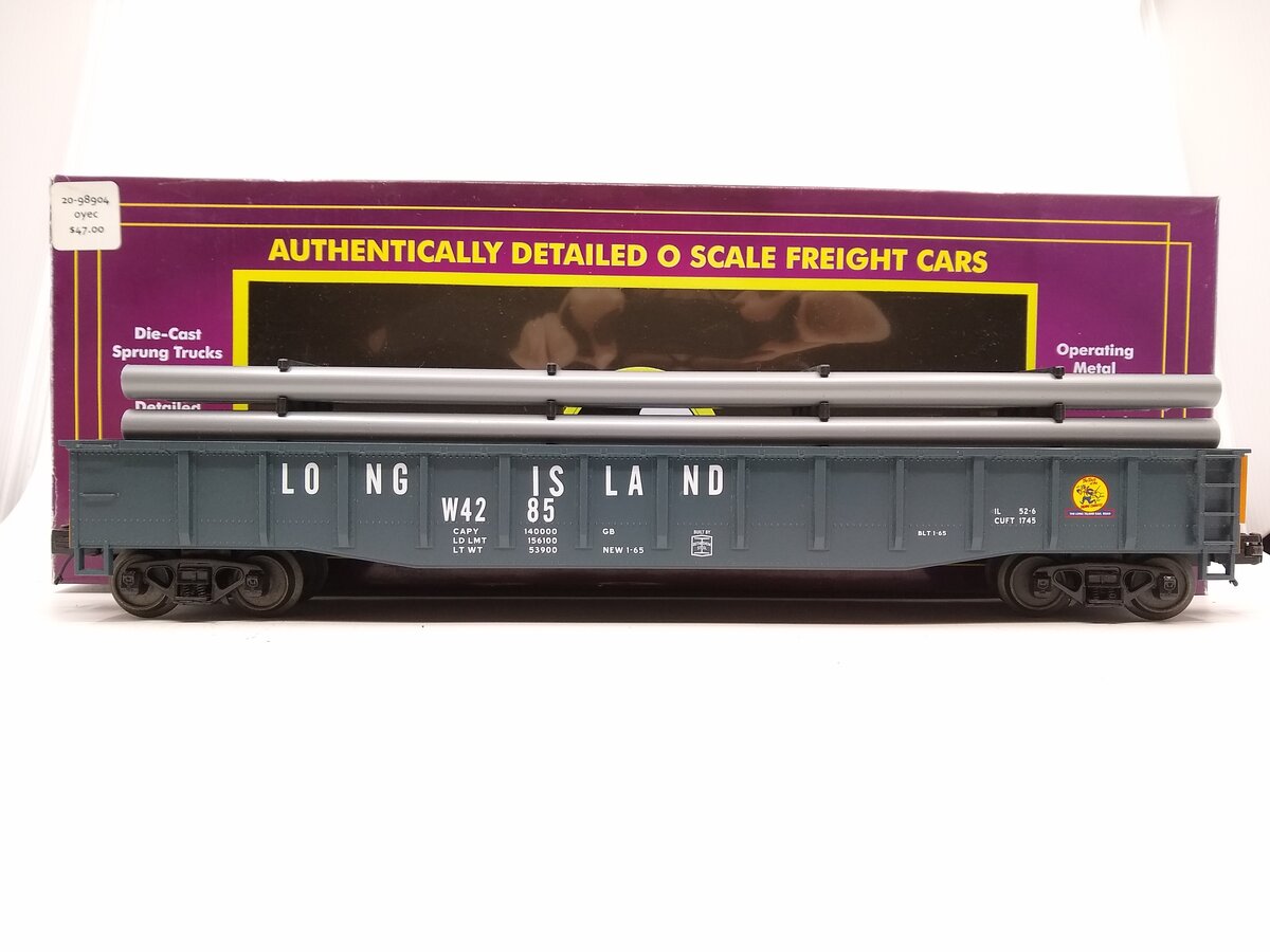 MTH 20-98904 MTH 2098904 O Scale Long Island Gondola Car w/ Pipe Load