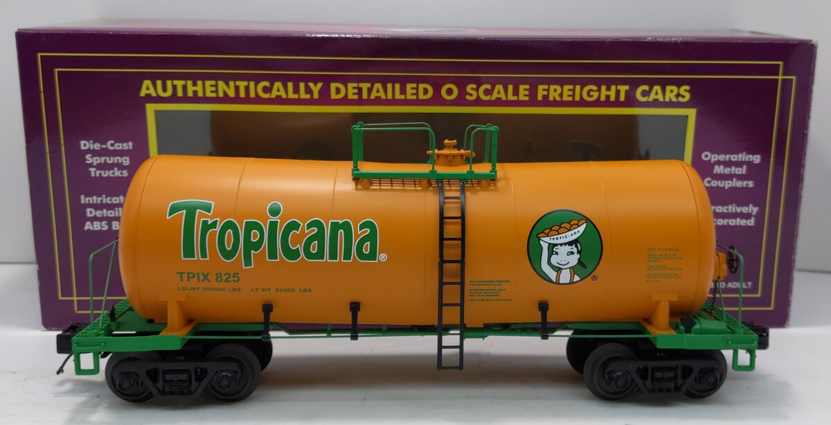 MTH 20-96165 O Gauge Tropicanna Funnel Flow Tank Car #825