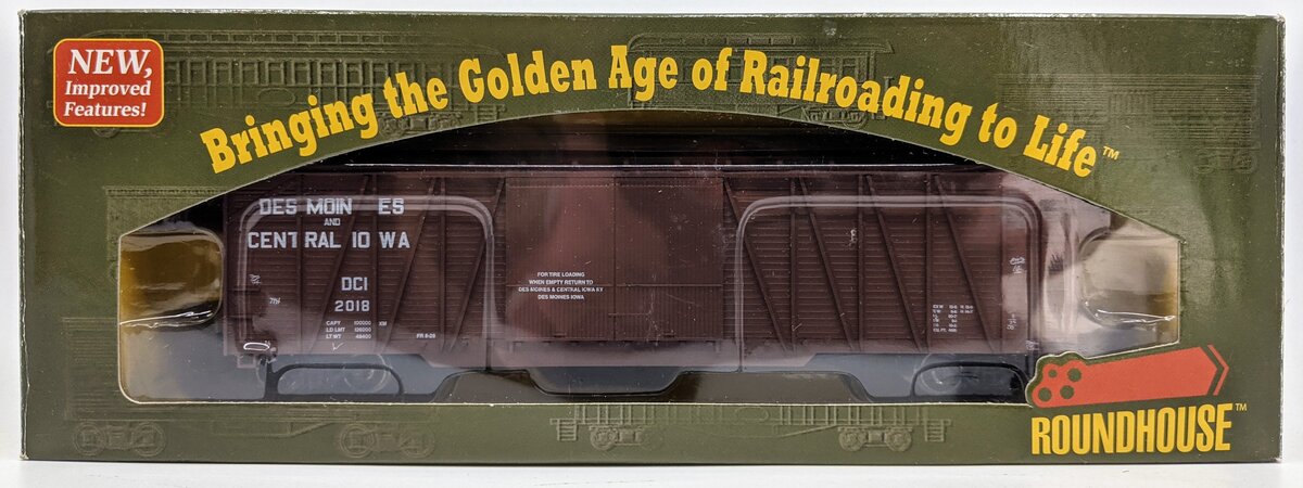 Roundhouse 84427 HO Scale DM&CI RTR 50' Single Sheath Boxcar #2018
