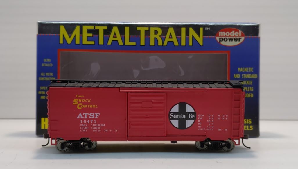 Model Power 2171 HO Scale ATSF Santa Fe 40' Metal Box Car