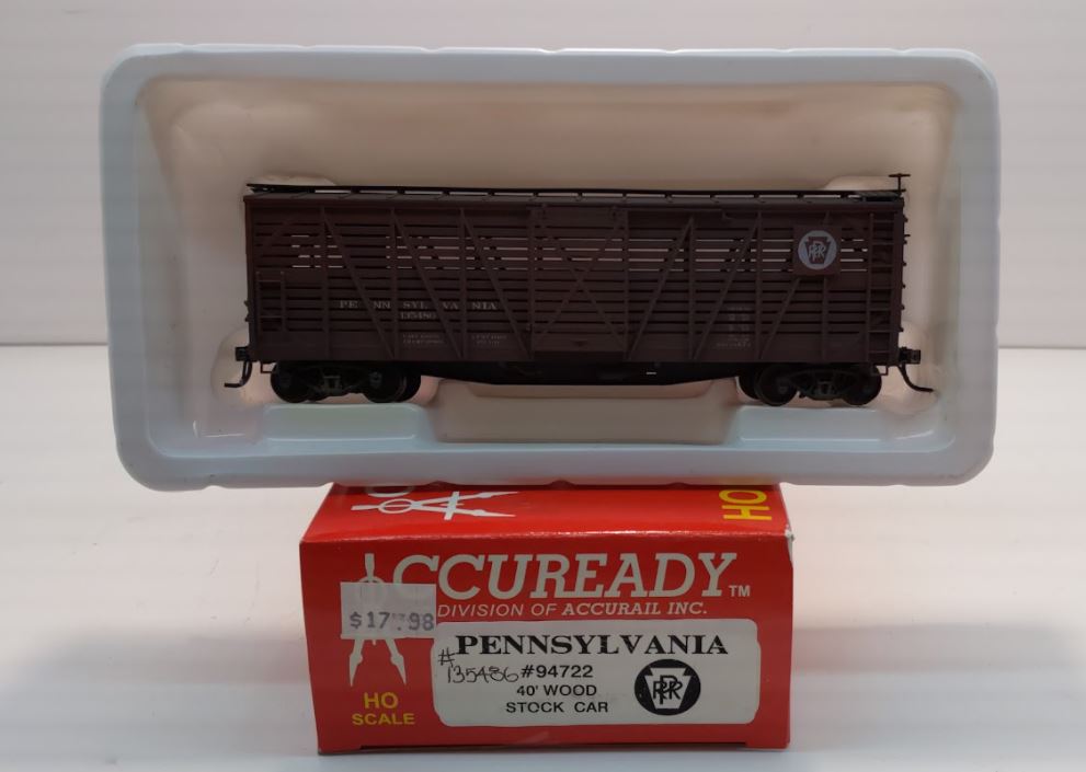 Accurail 94722 HO Scale Pennsylvania 40' Wood Stock Car #135486