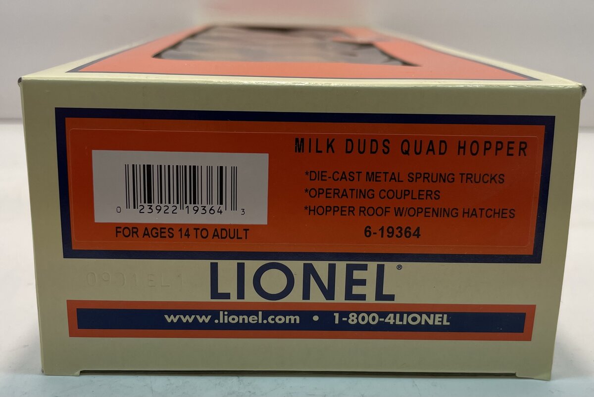 Lionel 6-19364 Milk Duds 4-Bay Hopper Car LN/Box