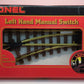 Lionel 8-82016 G Scale Left Hand Manual Switch Turnout