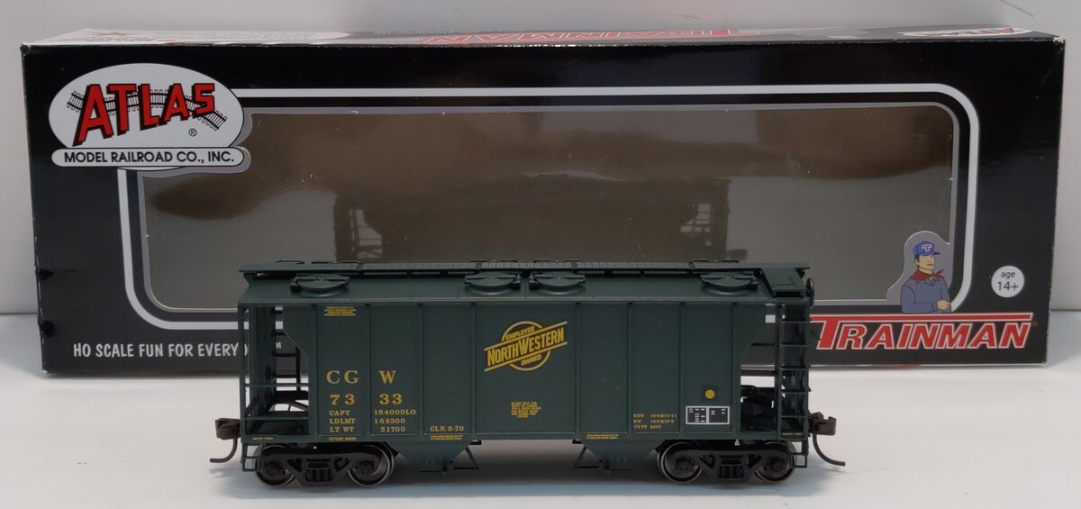 Atlas 20004162 HO Chicago & North Western Trainman PS-2 Covered Hopper #7333