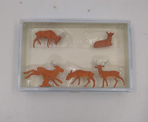 Preiser 14179 HO Animals - Stags Figures (Set of 5)
