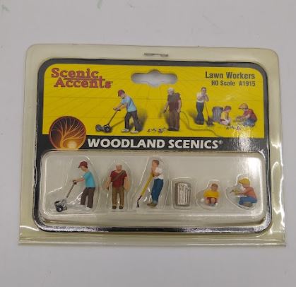 Woodland Scenics A1915 HO Scenic Accents Lawn Worker Figures (Set of 6)