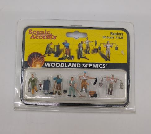 Woodland Scenics A1828 HO Scale Scenic Accents Roofer Figures (Set of 8)