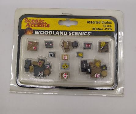 Woodland Scenics A1855 HO Scenic Accents Assorted Crates (Set of 18)