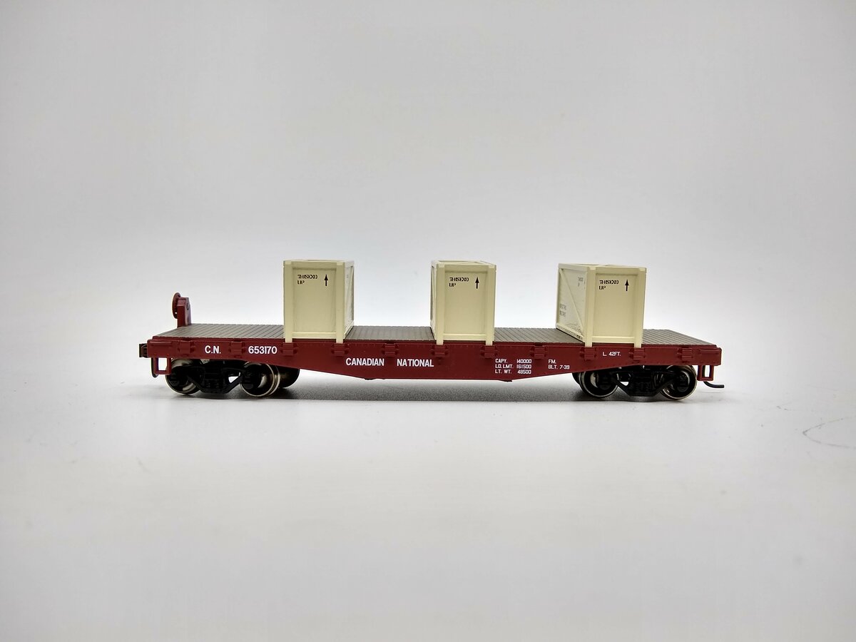 Athearn 92176 HO RTR 40' Flat w/Crates, CN #653170