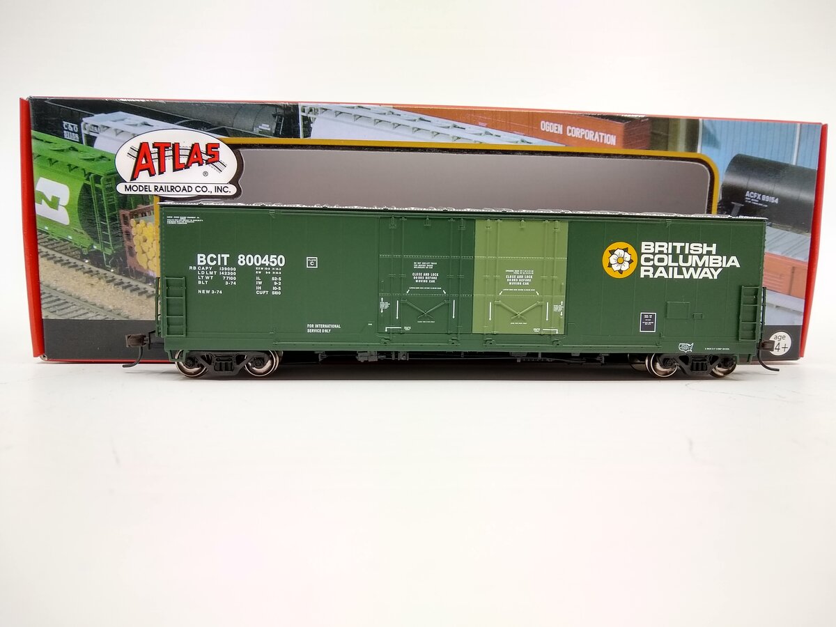 Atlas 20000762 HO Scale BCR 53' Evans Plug Door Boxcar #800450