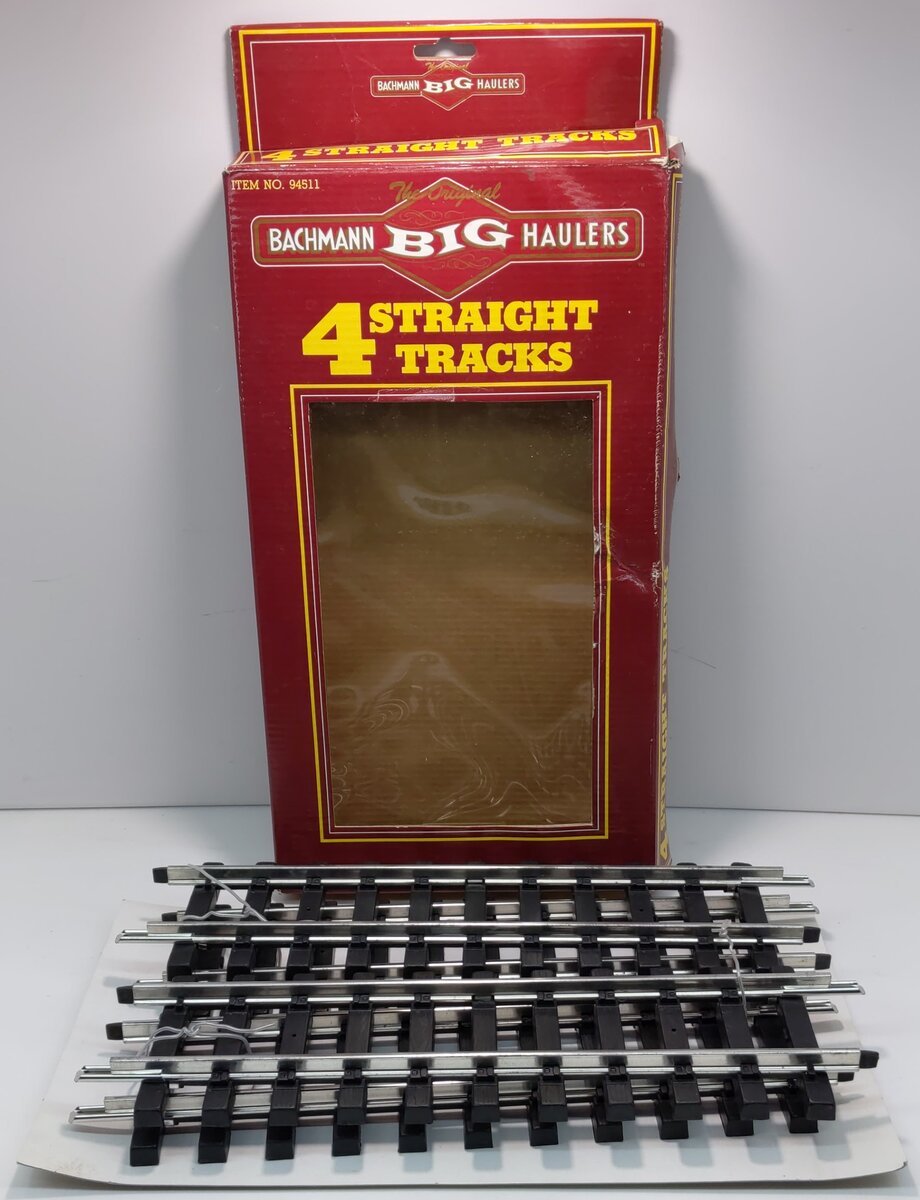 Bachmann 94511 G Straight Steel Alloy Track with Plastic Ties (Pack of 4)