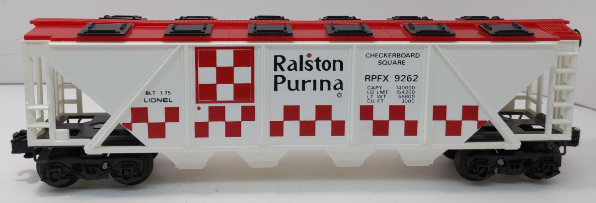 Lionel 6-9262 O Gauge Ralston Purina Checkerboard Quad Hopper