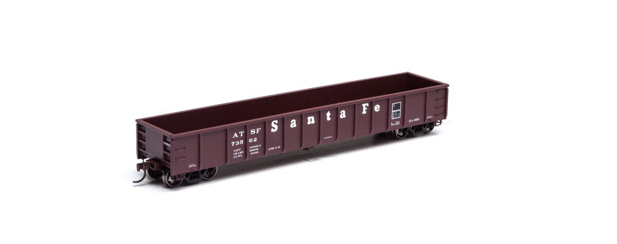 Athearn 97428 HO Scale Santa Fe 52' Mill Gondola #73562 R-T-R
