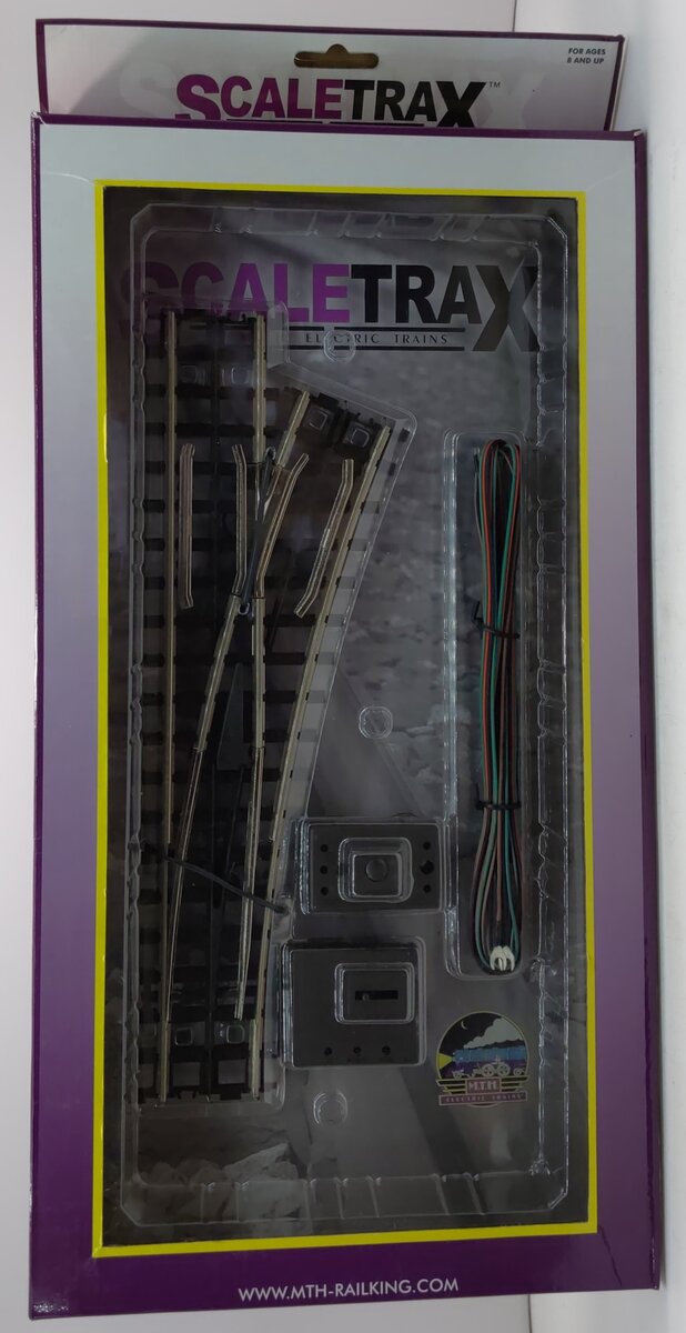 MTH 45-1009 O54 ScaleTrax Nickel Silver Right Hand Remote Switch Turnout