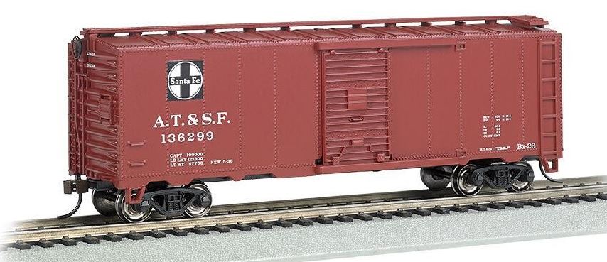Bachmann 15001 HO Scale Santa Fe 40' Steam Era Box Car#136299