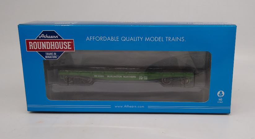 Roundhouse 14656 HO Burlington Northern 40' Flat w/Stakes  #43653