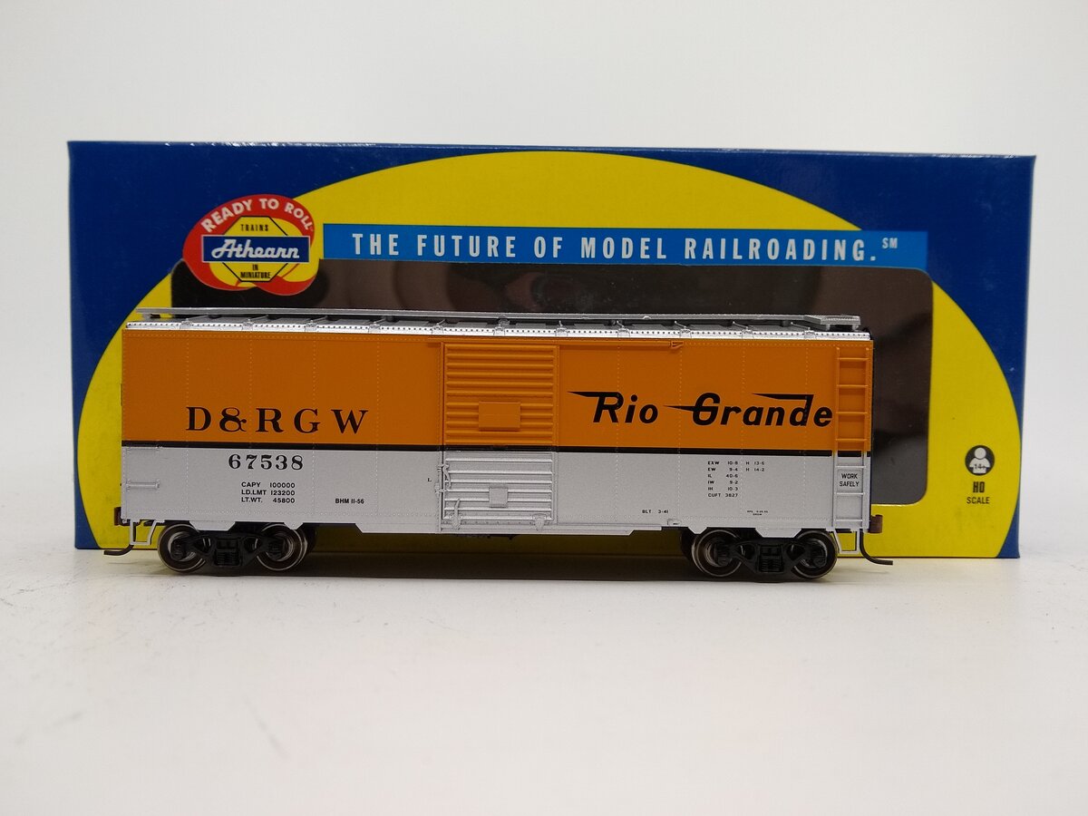 Athearn 70093 HO Scale Rio Grande 40' Youngstown Steel Door Boxcar #67538