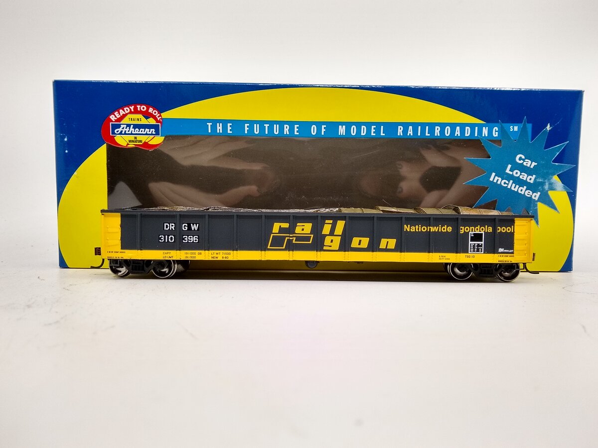 Athearn 92830 HO Scale Rio Grande 52' Mill Gondola with Scrap Load #310396