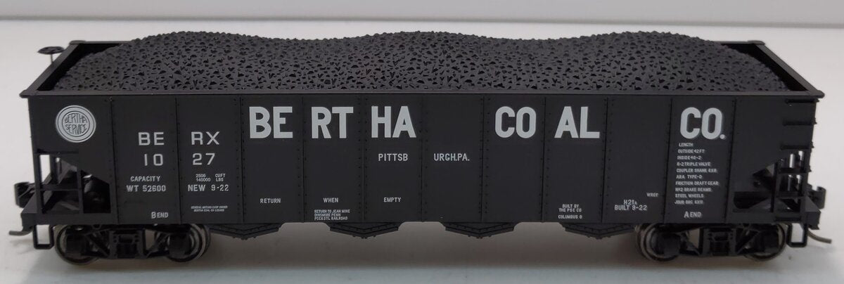 Bowser 41195 HO Bertha Coal H21 4-Bay Hopper with Clamshell Doors #1027