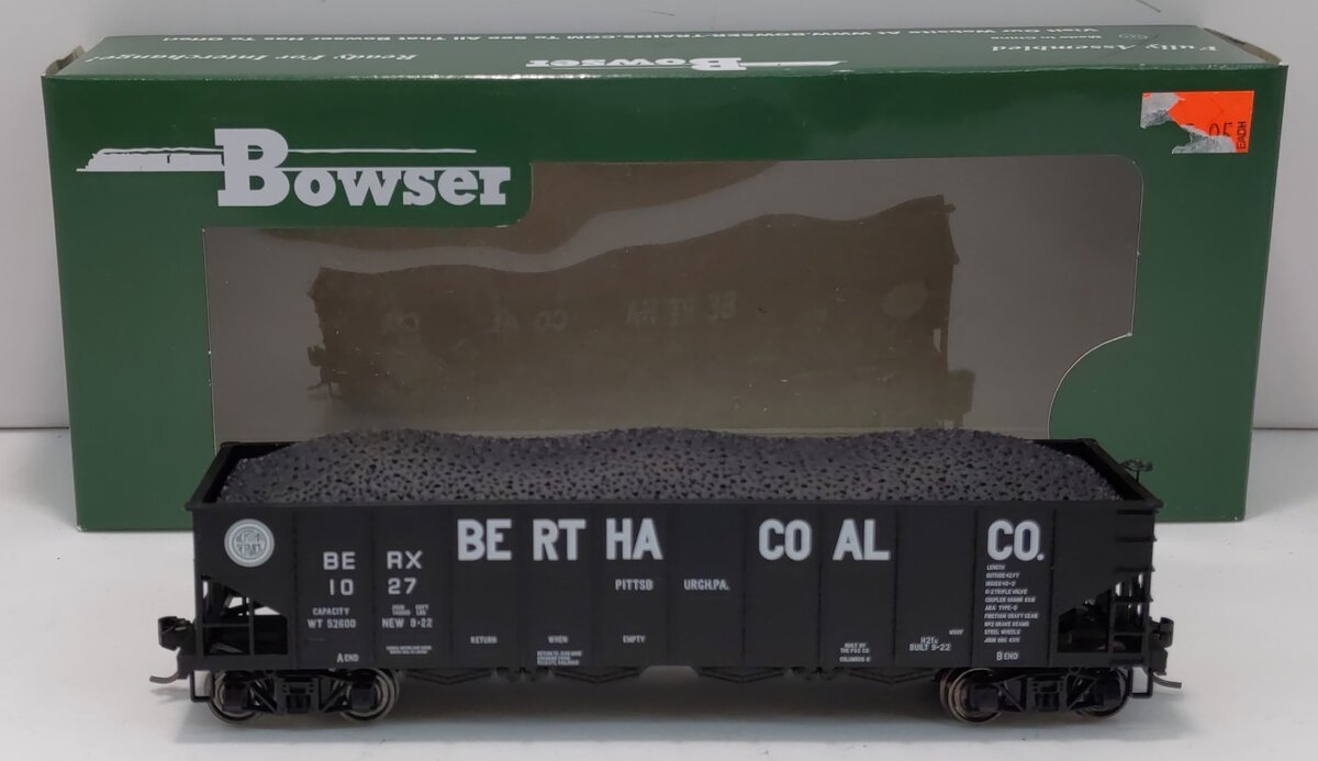 Bowser 41195 HO Bertha Coal H21 4-Bay Hopper with Clamshell Doors #1027
