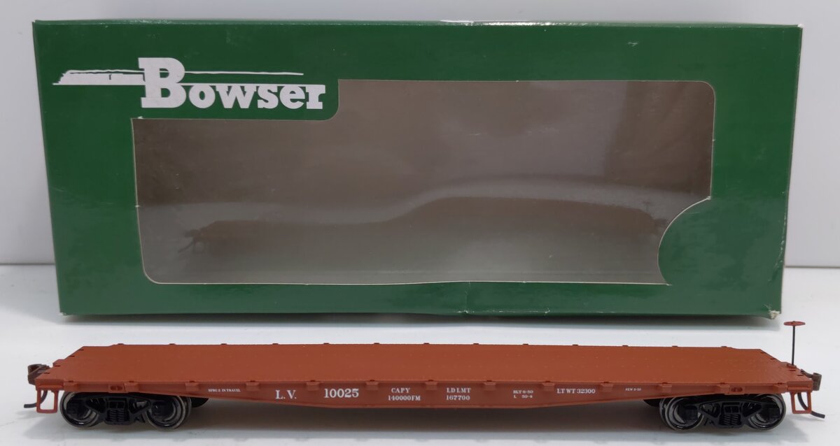 Bowser 41917 HO Lehigh Valley 50 Foot Flat Car Kits & Ready-to-Run #10025